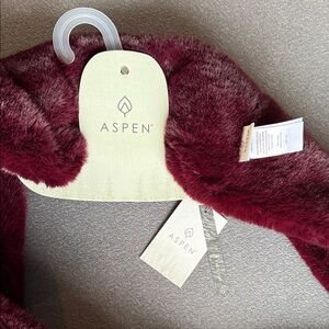Aspen Burgundy Faux Fur Scarf